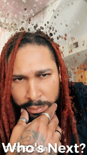 Man With Dreadlocks And Beard Saying Who's Next GIF