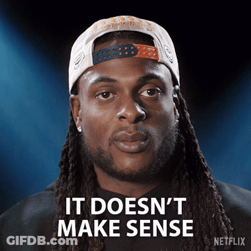 Man With Dreadlocks And Hat Saying It Doesn't Make Sense GIF