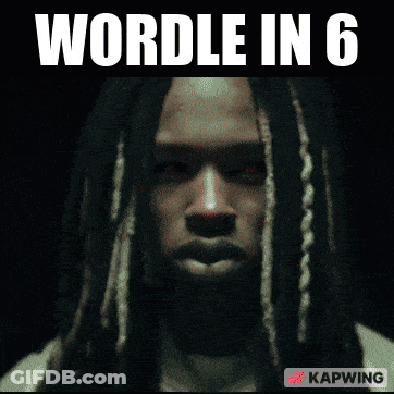 Man With Dreadlocks And Wordle In 6 GIF