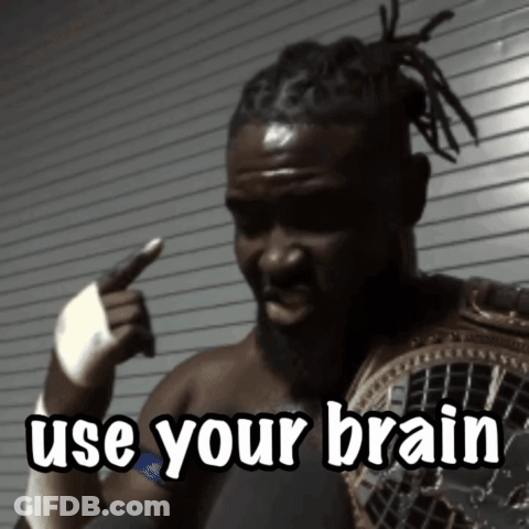 Man With Dreadlocks And Wrestling Belt Says Use Your Brain GIF
