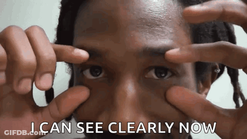 Man With Dreadlocks Covering Eyes Saying I Can See Clearly Now GIF