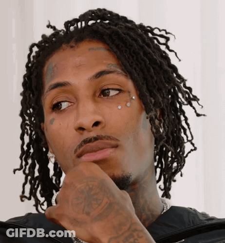 Man With Dreadlocks Forehead Tattoo I Love You GIF
