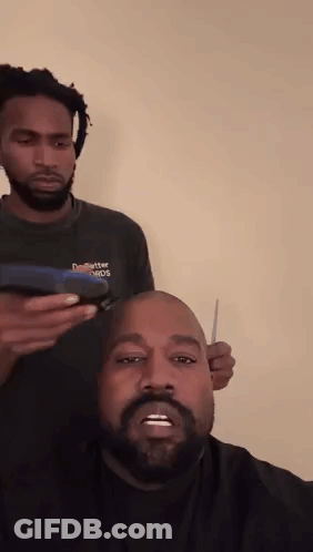 Man With Dreadlocks Getting Haircut GIF