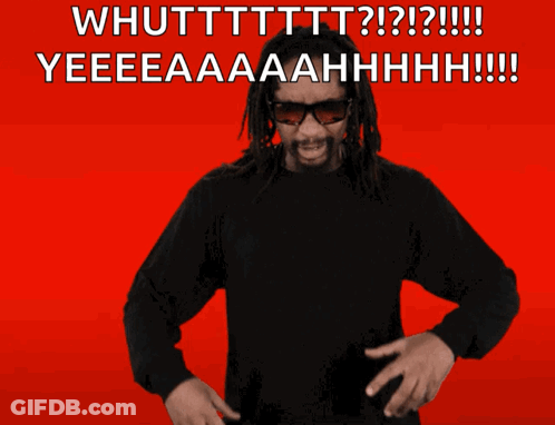 Man With Dreadlocks Holding Blue Circle And Screaming GIF