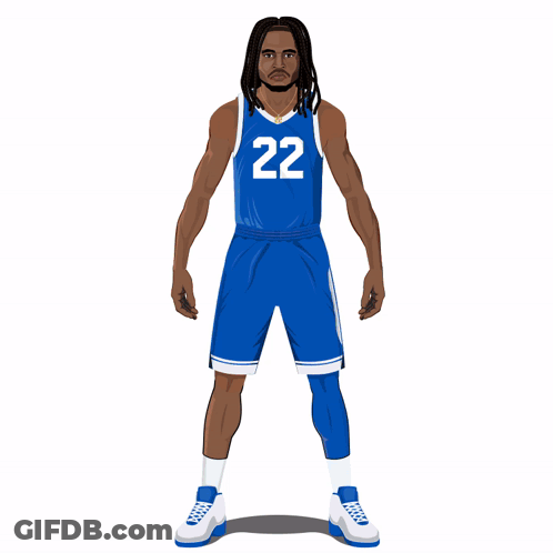 Man With Dreadlocks In Blue Thunder Jersey GIF