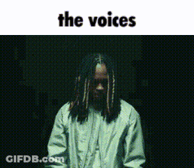 Man With Dreadlocks In Dark Room The Voices GIF