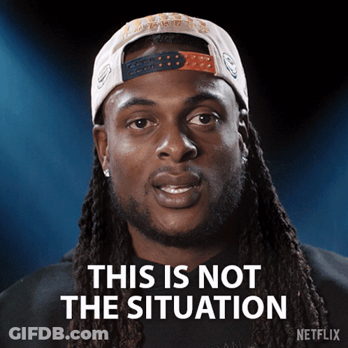 Man With Dreadlocks In Hat Says This Is Not The Situation GIF