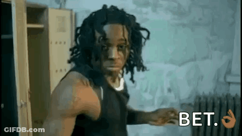 Man With Dreadlocks In Locker Room GIF