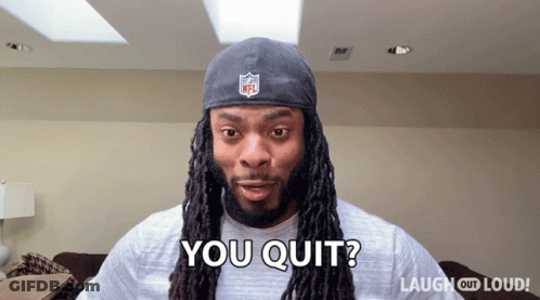 Man With Dreadlocks In NFL Hat Says You Quit GIF