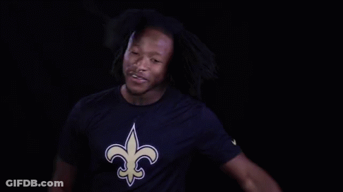 Man With Dreadlocks In Saints Shirt Dancing GIF