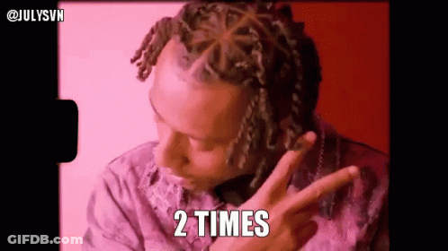 Man With Dreadlocks Making Peace Sign Saying 2 Times GIF