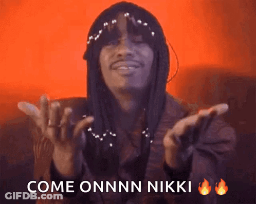 Man With Dreadlocks Saying Come Onnnn Nikki GIF