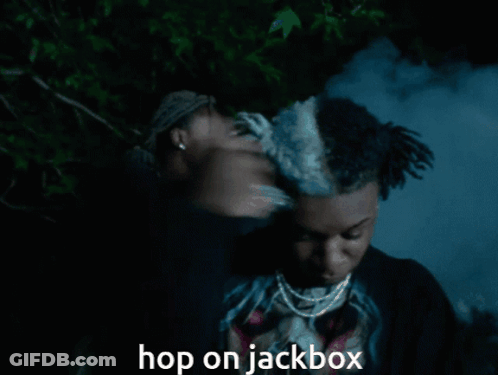 Man With Dreadlocks Saying Hop On Jackbox GIF