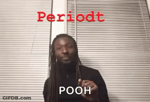 Man With Dreadlocks Saying Periodt Pooh In Red GIF