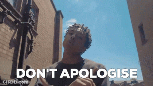 Man With Dreadlocks Says Don't Apologise GIF