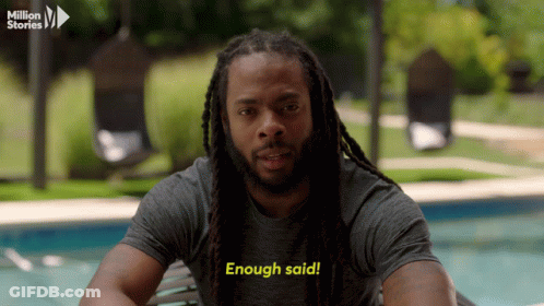 Man With Dreadlocks Sitting By Pool Says Enough Said GIF