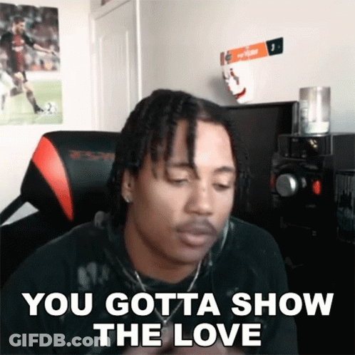 Man With Dreadlocks Sitting In Chair Saying You Gotta Show The Love GIF