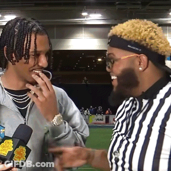 Man With Dreadlocks Talking To Referee Wearing Jackson Headband GIF