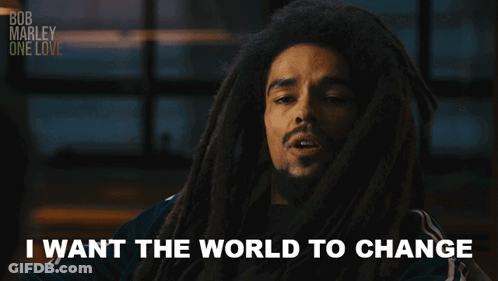 Man With Dreadlocks Wants World To Change GIF