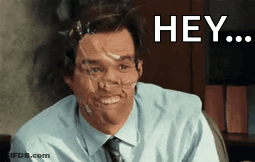 Man With Duct Tape Smiling Saying Hey GIF