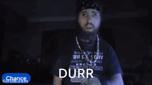 Man With Durr Word GIF