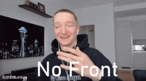 Man With Ear Buds And Black Hoodie No Front GIF