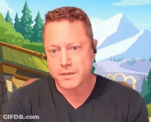 Man With Ear Buds In Cartoon Background GIF