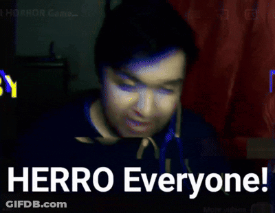 Man With Ear Buds Says Herro Everyone GIF