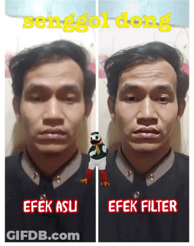 Man With Efek Asli And Efek Filter GIF