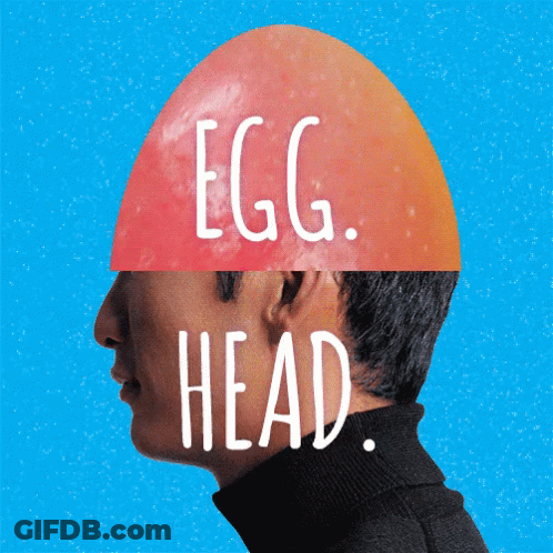 Man With Egg Head GIF