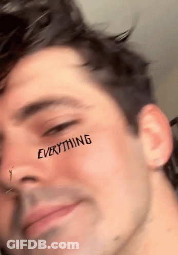 Man With Everything On Face GIF