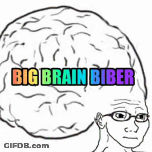 Man With Exaggerated Big Brain GIF