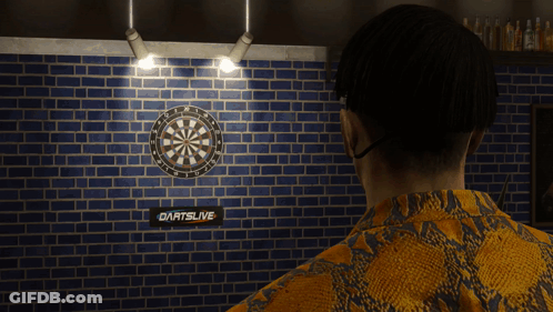 Man With Eye Patch Holding Dart GIF