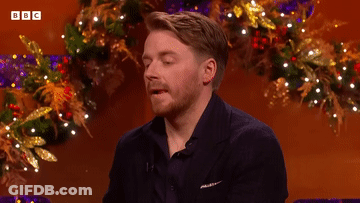 Man With Eyes Closed And BBC Logo GIF