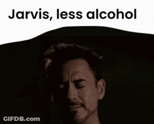 Man With Eyes Closed And Jarvis Less Alcohol GIF