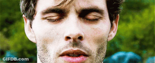 Man With Eyes Closed And Mouth Open GIF