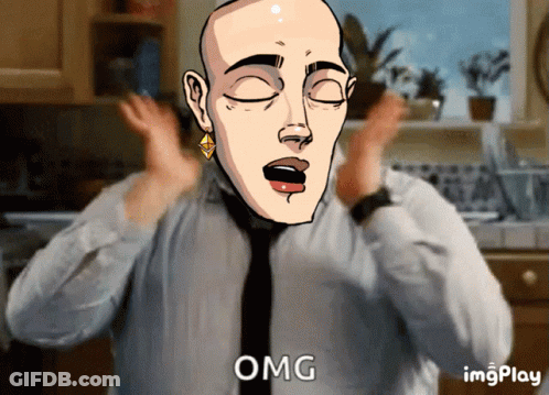 Man With Eyes Closed And OMG GIF