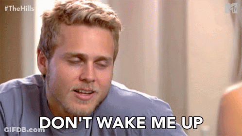 Man With Eyes Closed Saying Don't Wake Me Up GIF