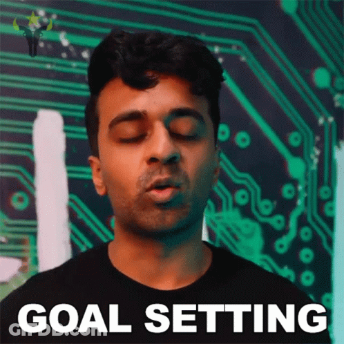 Man With Eyes Closed Saying Goal Setting GIF