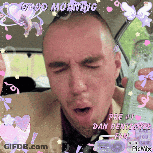 Man With Eyes Closed Saying Good Morning GIF