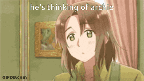 Man With Eyes Closed Saying He's Thinking Of Archie GIF