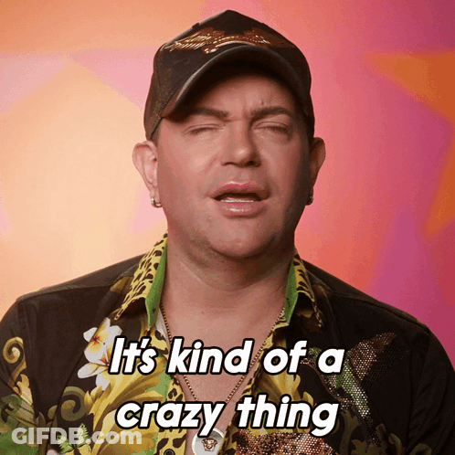 Man With Eyes Closed Saying It's Kind Of A Crazy Thing GIF
