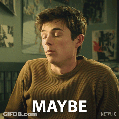 Man With Eyes Closed Saying Maybe GIF
