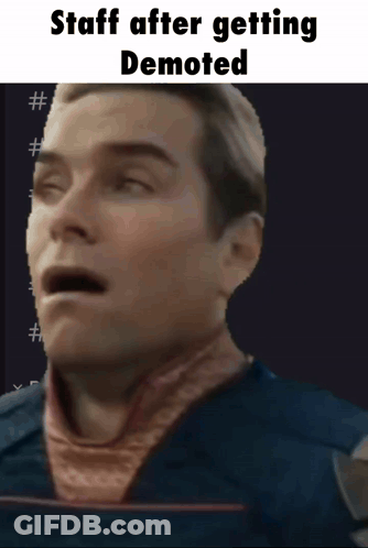 Man With Eyes Closed Saying Staff After Getting Demoted GIF