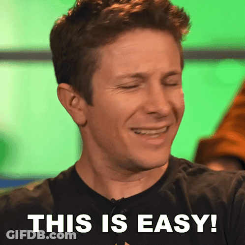 Man With Eyes Closed Saying This Is Easy GIF