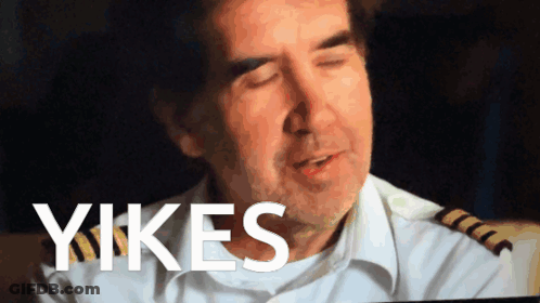 Man With Eyes Closed Saying Yikes GIF
