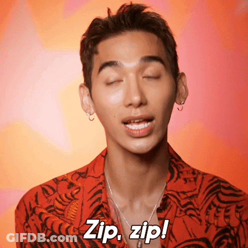 Man With Eyes Closed Saying Zip Zip GIF