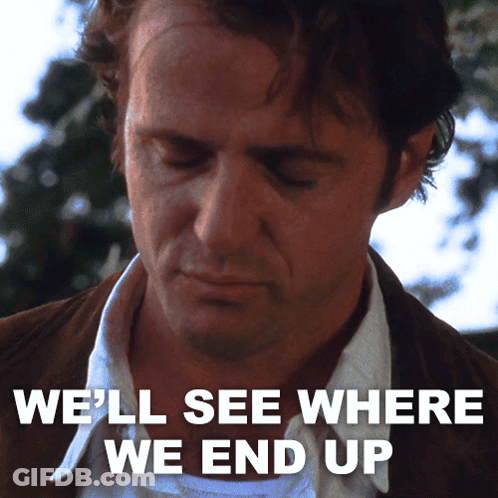 Man With Eyes Closed We'll See Where We End Up GIF