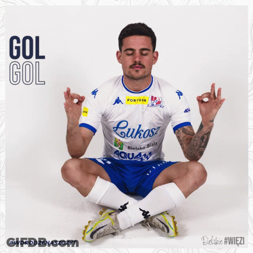 Man With Eyes Closed Wearing Fortuna Shirt GIF