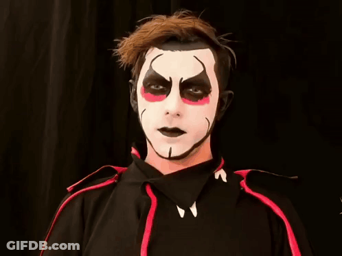 Man With Face Paint And Danhausen Name GIF
